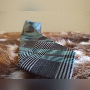 Men's Grey and Teal Necktie